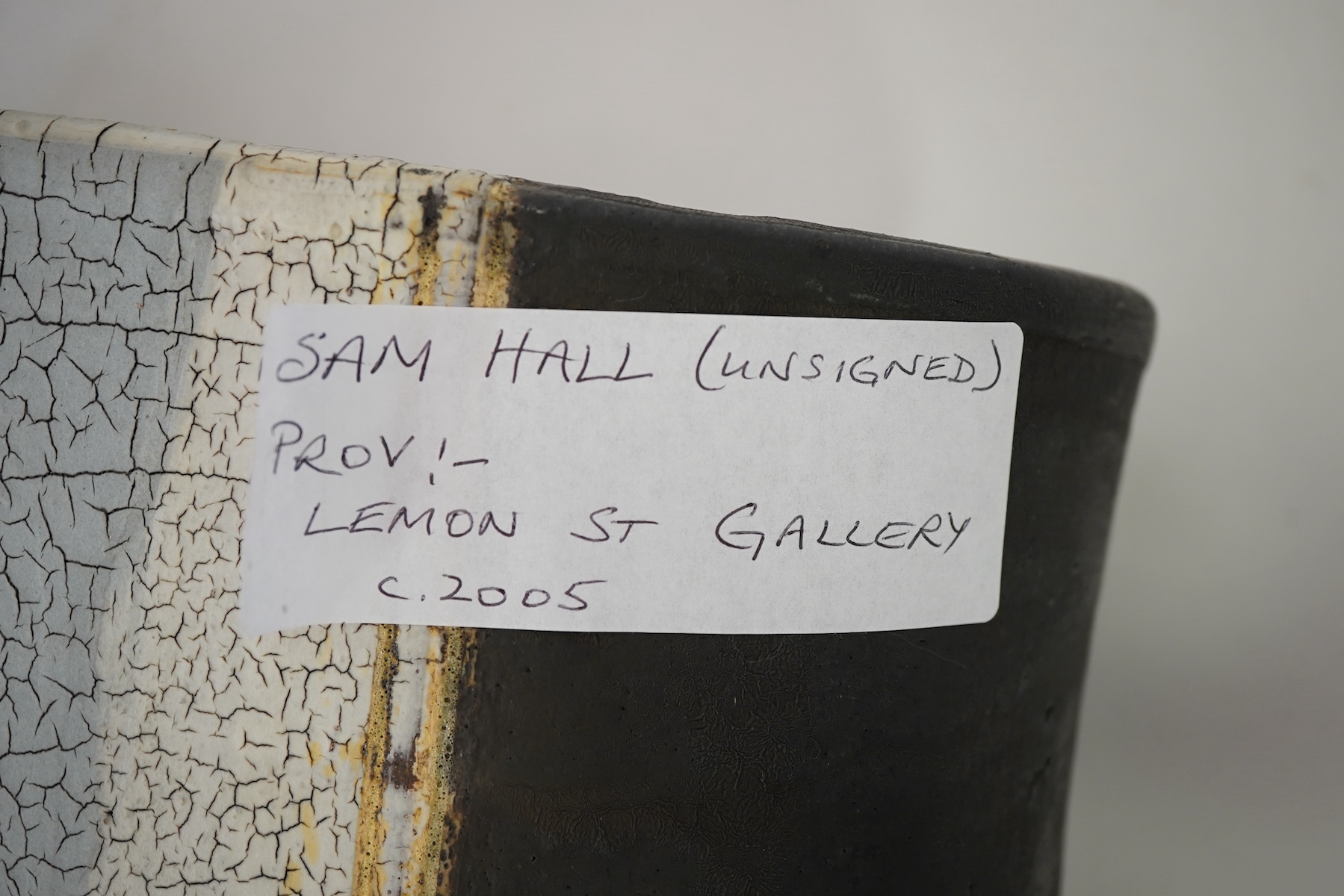 Sam Hall (b. 1967): A large flat-sided stoneware vase